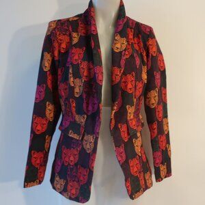 NWT Womens The Tellier Multi Color Cheetah Print Blazer S*